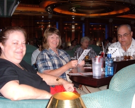 Bonney, Sherry, and Steve play bingo.