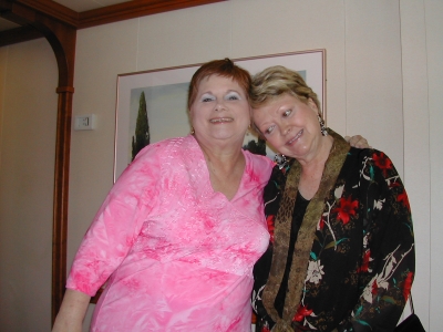 Jane and Donna ready for dinner.