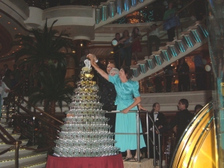 Champagne fountain.