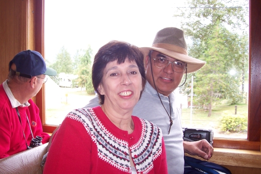Linda and Rudy on the train.