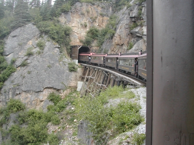 Our train going into tunnel.